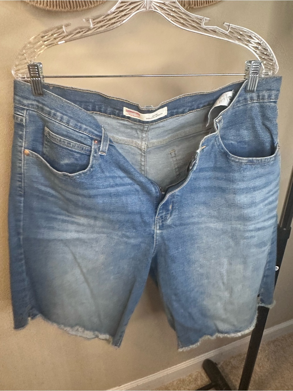 Light Wash Denim Cutoff Shorts